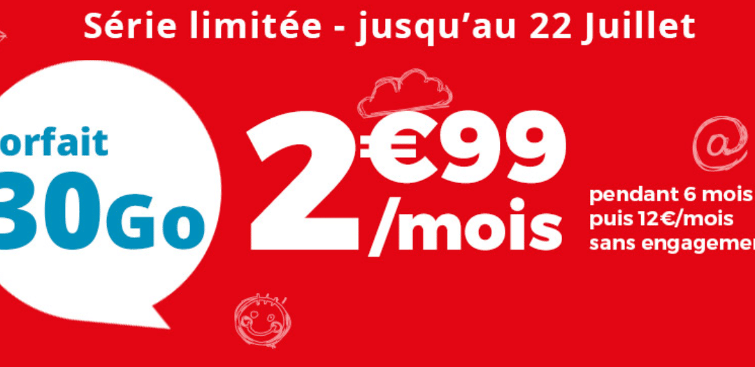 Forfait mobile Auchan Telecom : 30Go à 2,99€/mois