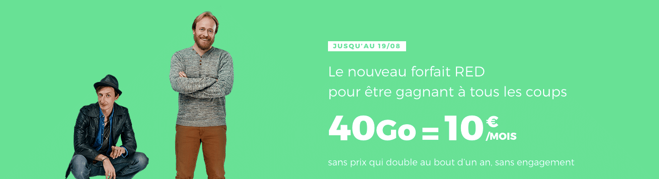 Forfait mobile RED 40 gigas à 10€ par mois