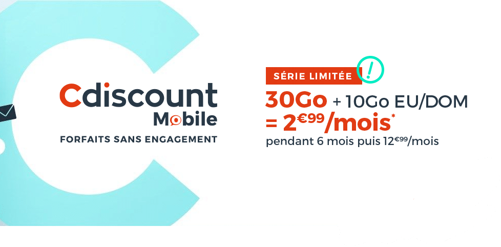 Le forfait Cdiscount mobile en promotion à 2.99€ par mois