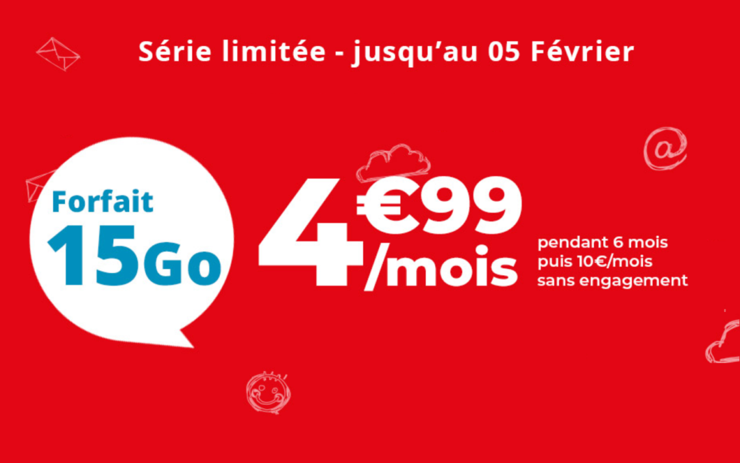 Le forfait 15 Go Auchan telecom est en promotion à  seulement 4,99€ par mois