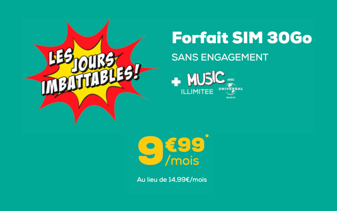 Promo forfait La Poste Mobile avec accès illimité à Universal Music à 9,99€