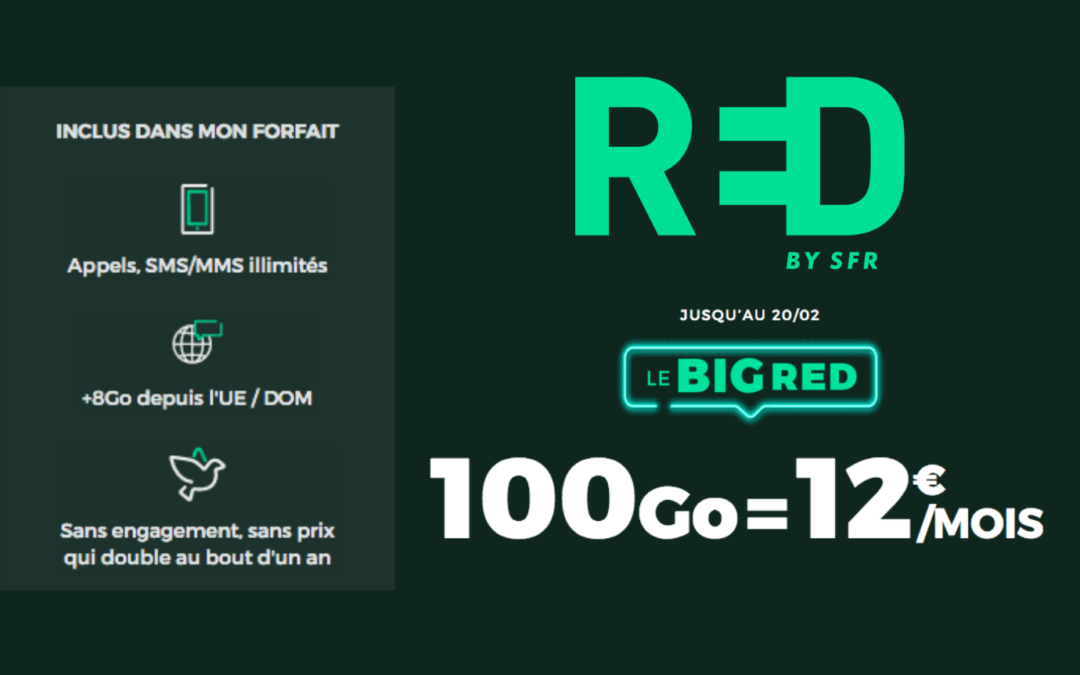 Le forfait Big Red et ses 100 gigas de data à seulement 12€/mois
