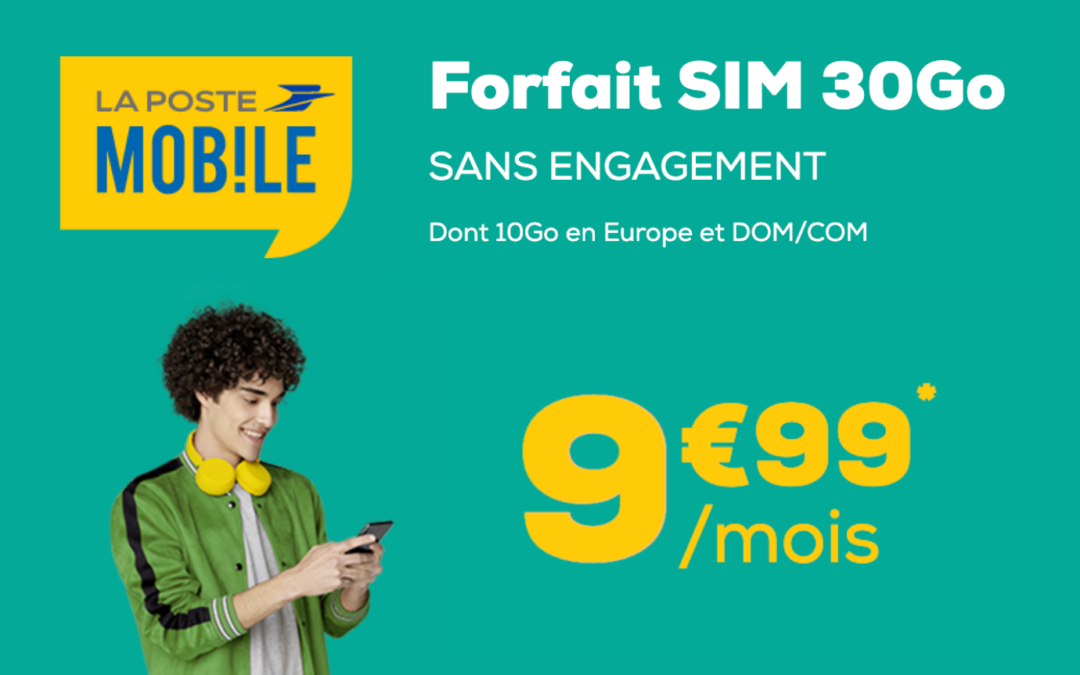 Le forfait pas cher La Poste Mobile 30 Go est de retour à seulement 10,99€ par mois !