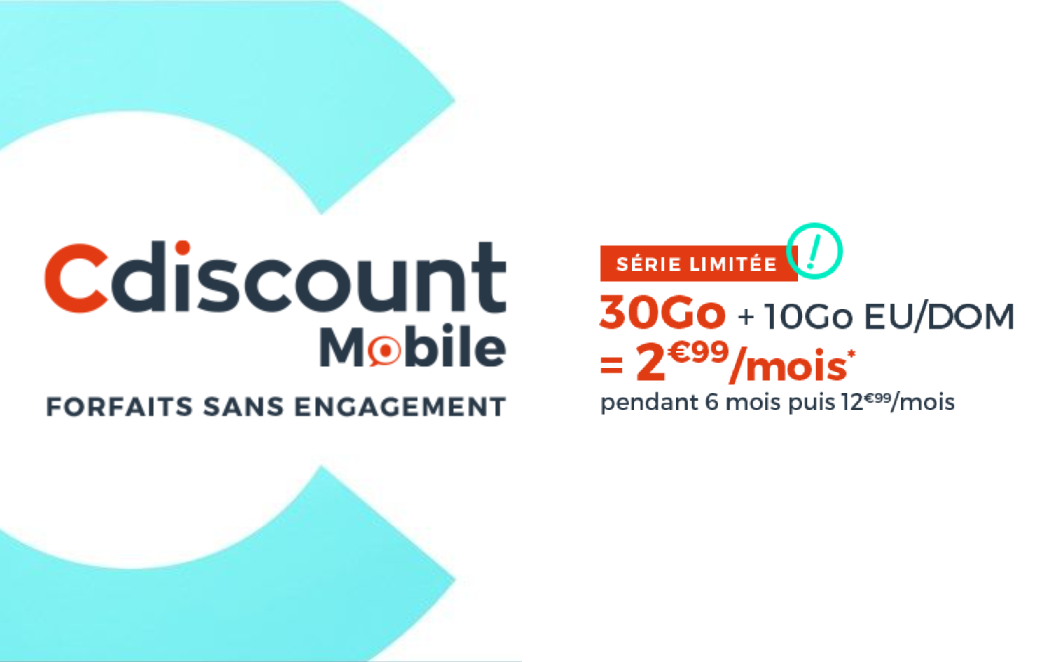 Derniers jours pour profiter de l’offre Cdiscount mobile 30 Go à prix cassé !