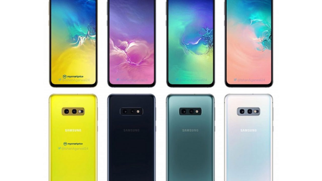 galaxy s10e vue d'ensemble des différentes couleurs