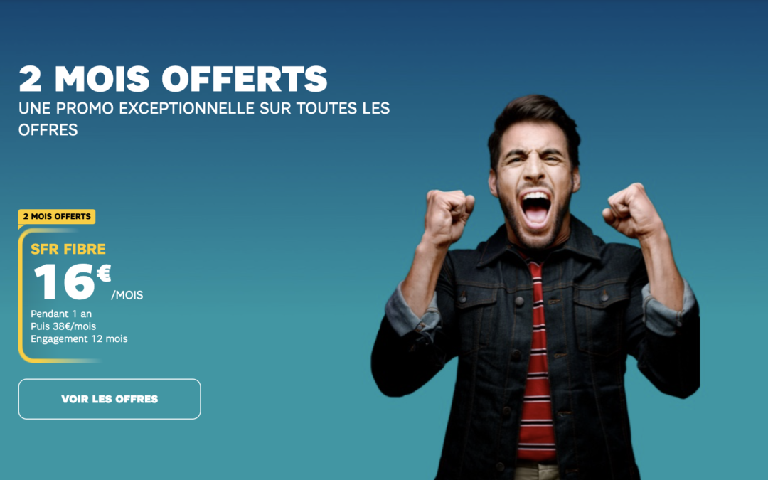 Promo sur l’offre fibre SFR à 16€/mois avec internet, TV  et téléphone