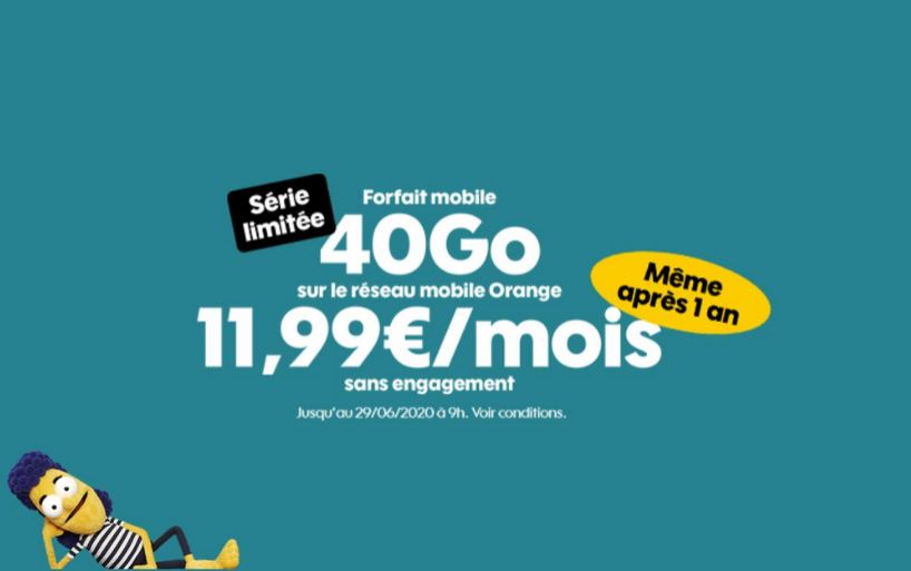 Nouvelle offre Sosh avec un forfait mobile 40 Go à 11,99€ par mois !