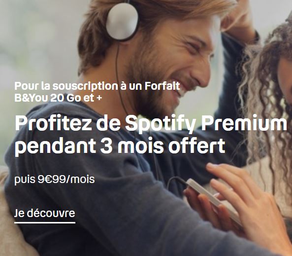 3 mois de Spotify Premium offert avec les forfaits B&You