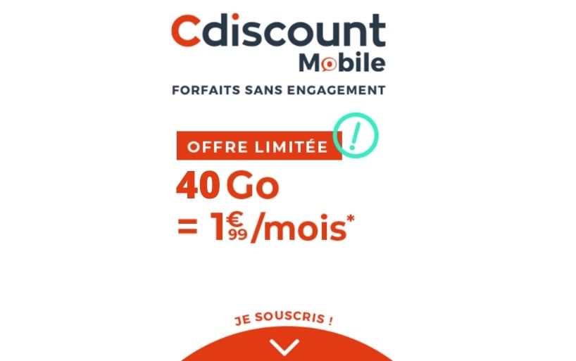 La Vente Privée forfait mobile de Cdiscount à débutée : 1,99€ le forfait 40 Go