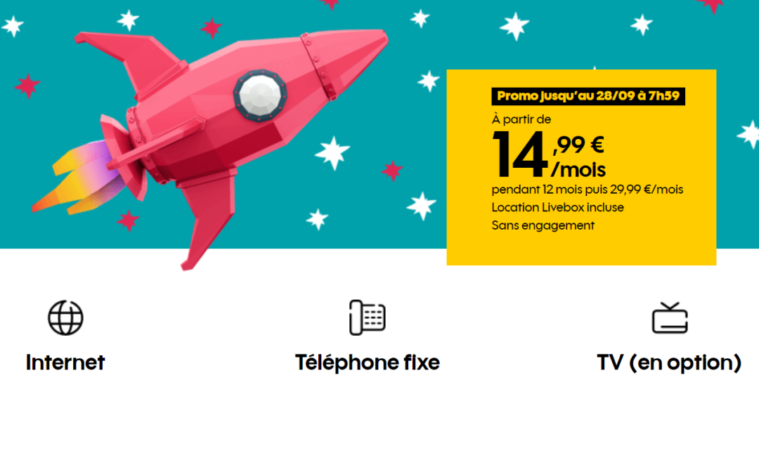 Profitez de la promo sur la boite Sosh fibre ou ADSL à 14,99€ par mois