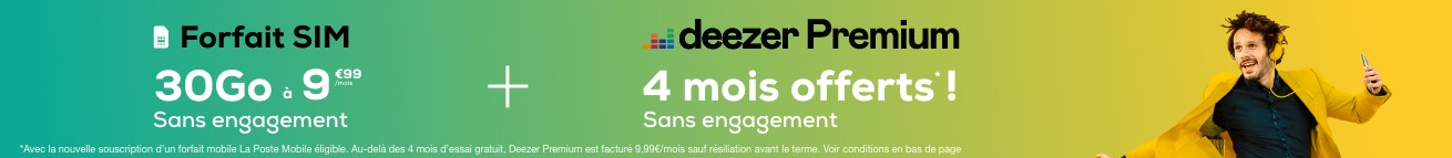 Pack forfait 30 go la poste mobile + deezer premium