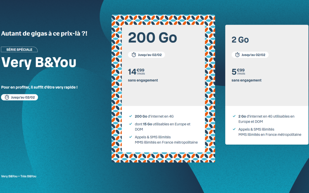 B and You et sa promotion pour les soldes : 200 Go à 14,99€