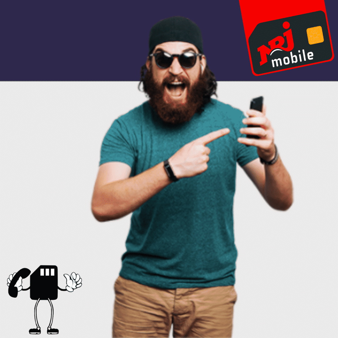 Un homme impressionné par le forfait NRJ Mobile 50 Go