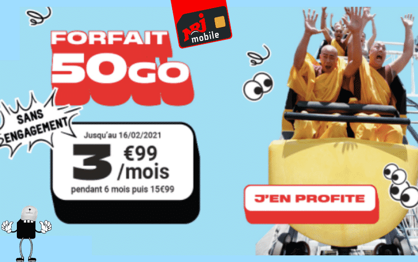 Bon plan : nouveau forfait NRJ 50 Go à seulement 3.99€/mois
