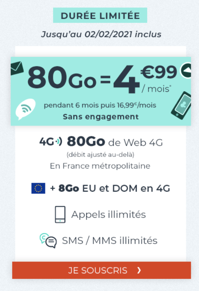Le forfait 4G pas cher de Cdiscount Mobile