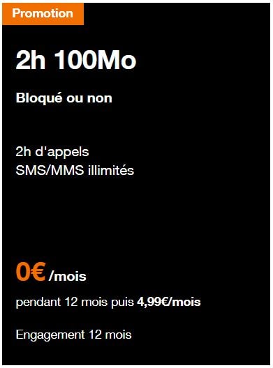 Forfait mobile gratuit Orange