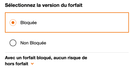 choix du forfait bloqué chez orange