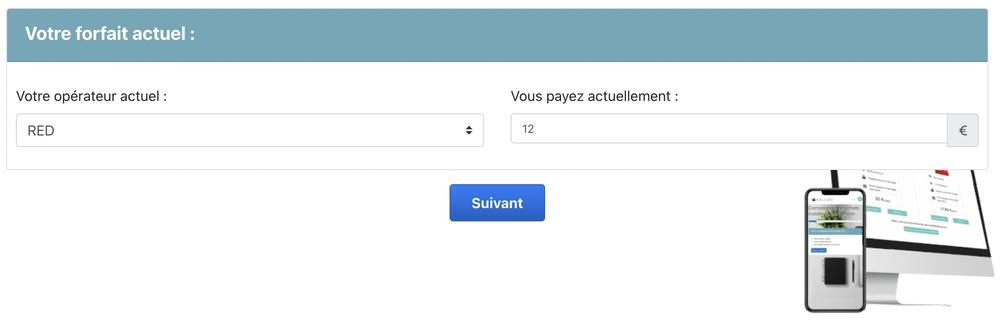 troisième étape du comparateur de forfaits