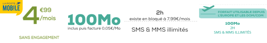 Forfait la poste mobile 100 Mo