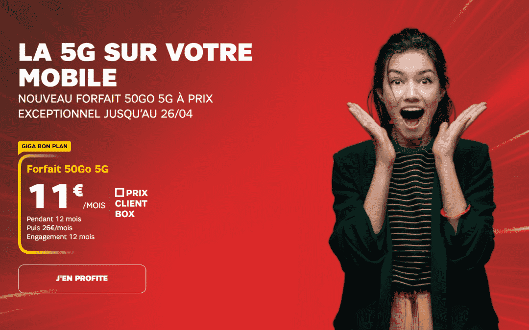 Le Giga bon plan de SFR : 80 gigas de data en 5G à partir de 11€/mois