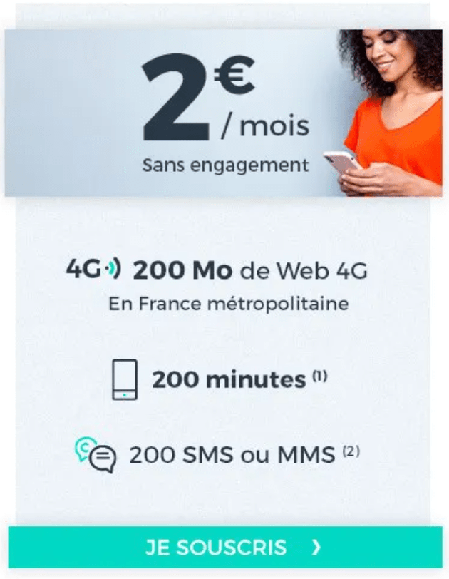 Forfait sans engagement Cdiscount à 2€