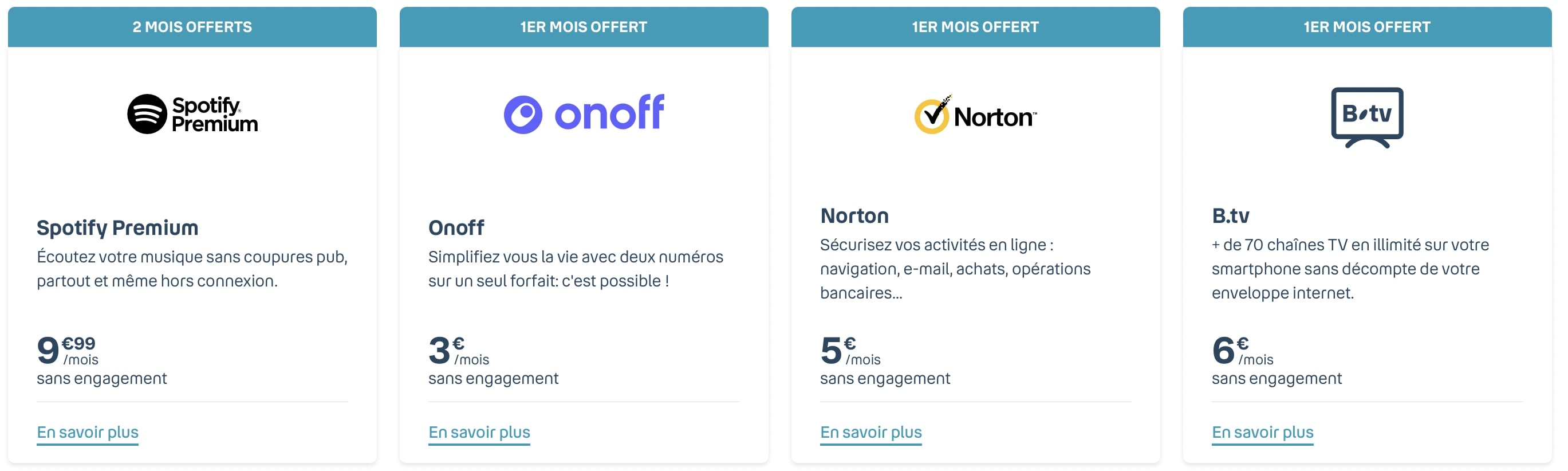 Les options avec forfait mobile pas cher B and You