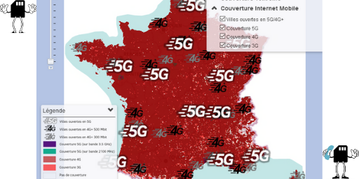 Carte de couverture 5G Red et SFR