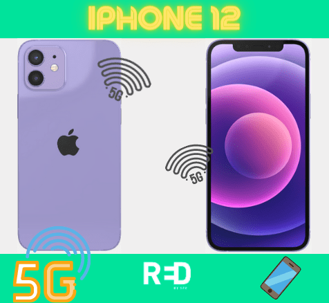 Illustration de l'iPhone 12 compatible avec le forfait 5G RED by SFR