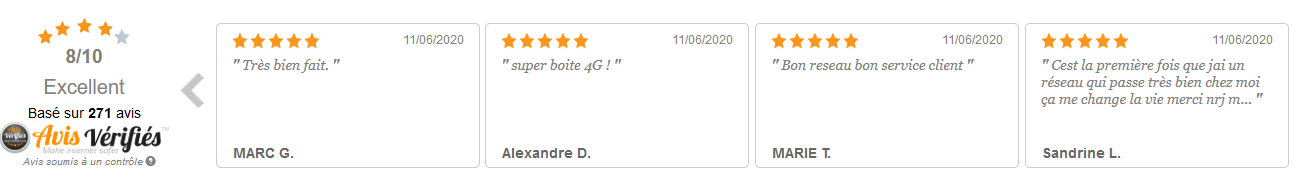 Avis des clients sur l'opérateur Cdiscount