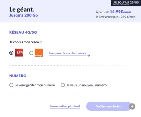 commander le forfait 5G prixtel