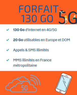 Détails sur le forfait 5G Bouygues Télécom 130 Go