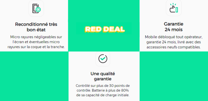 Détail sur la garantie de l'iPhone 8 reconditionné de l'offre RED DEAL