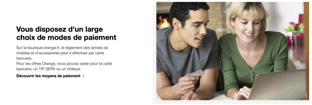 les moyens de paiement pour votre box internet orange pas cher
