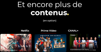 Images pour illustrer les différentes options payantes pour une box internet pas cher Free