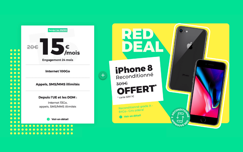 RED DEAL : le forfait 100 Go avec un iPhone 8 offert !