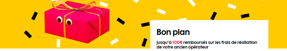 Illustration indiquant que Sosh rembourse les frais de résiliation de votre ancien opérateur jusqu'à 100€