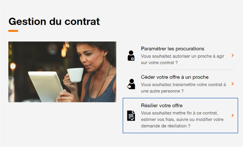 la résiliation de votre contrat box internet orange pas cher