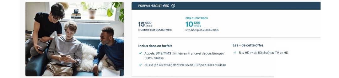 détail du forfait 4G Bouygues 50 Go
