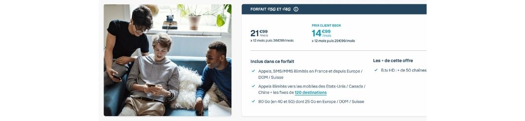 detail du forfait 4G Bouygues 80 Go