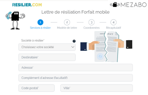 Lettre de résiliation Mezabo