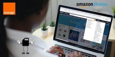amazon-prime-orange Femme sur le site de amazon prime