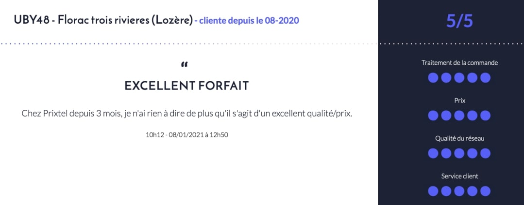 exemple d'avis client prixtel