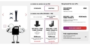 page sfr sur les box avec la ps5