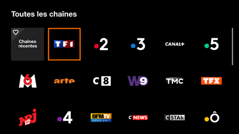 Une deuxième interface de la clé tv Orange