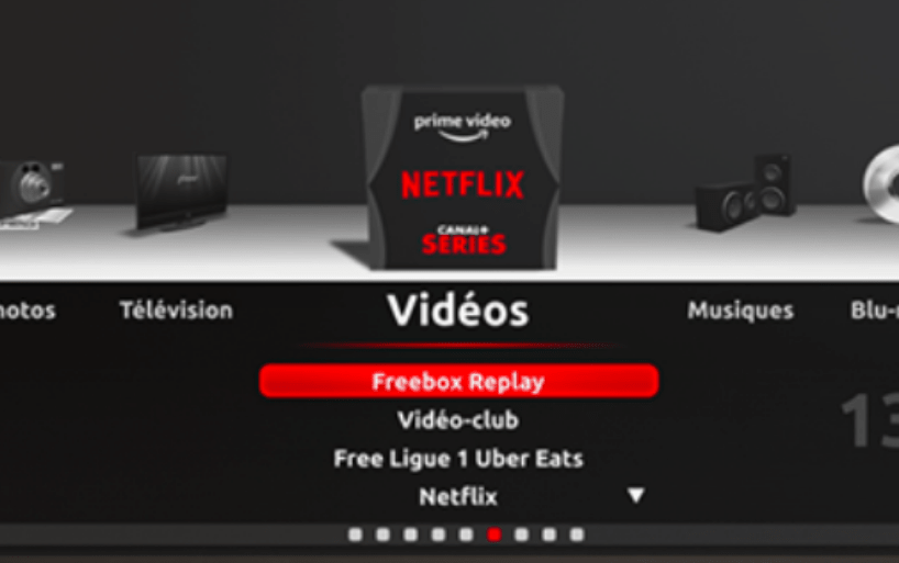 Menu replay de la Freebox