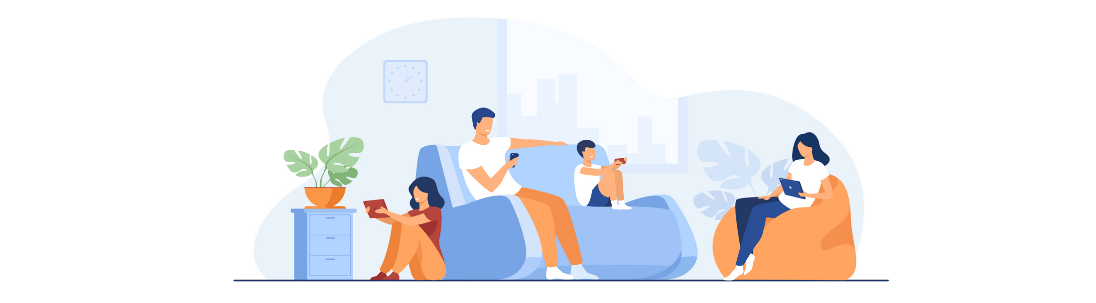 Une famille connectée