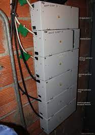 Une armoire fibre dans un immeuble à la cave