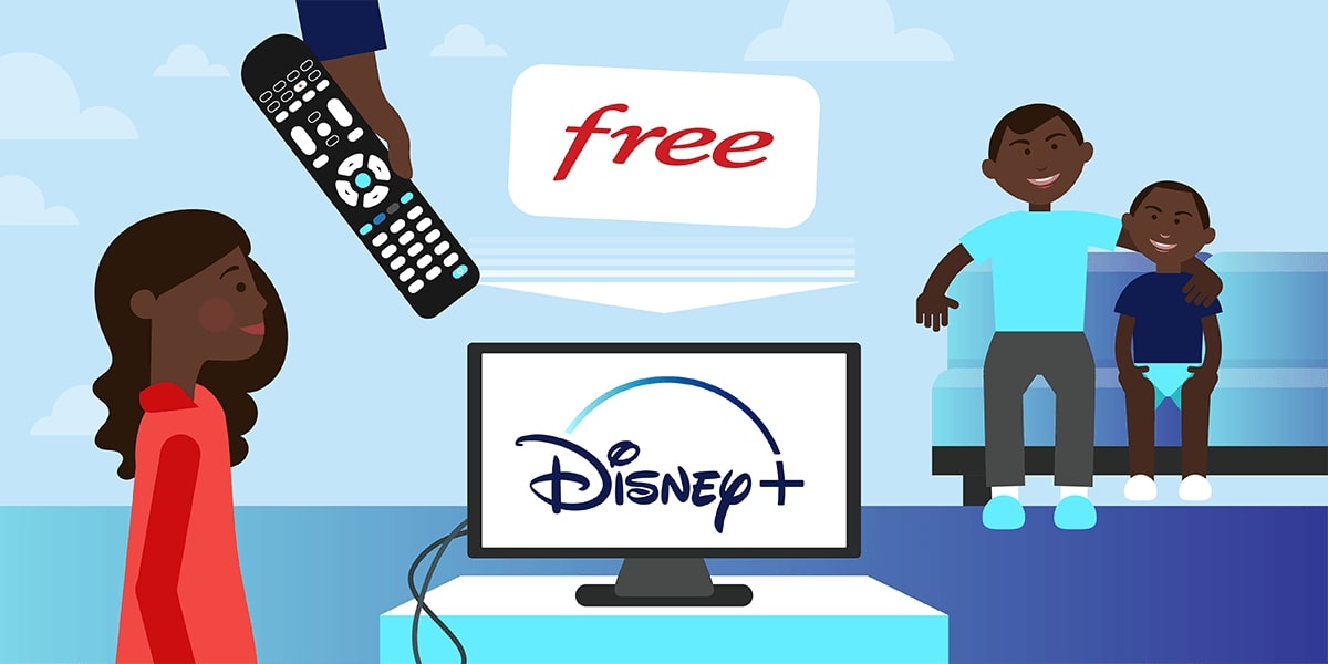 illustration Disney + avec Free