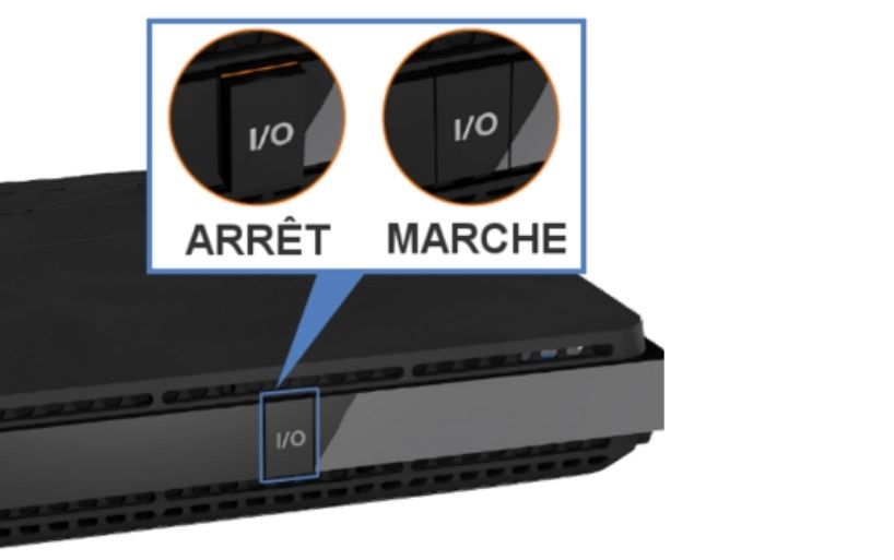 Bouton marche/arrêt de la livebox
