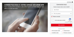Etape de connexion au compte SFR